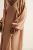 DIORA alpaca long cardigan, peach