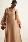 DIORA alpaca long cardigan, peach