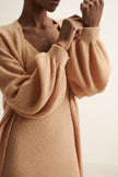 DIORA alpaca long cardigan, peach