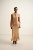 DIORA alpaca scallop-trim jumper, peach