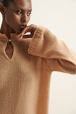 DIORA alpaca scallop-trim jumper, peach