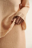DIORA alpaca scallop-trim jumper, peach