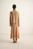 DIORA alpaca wool skirt with lace hem, peach