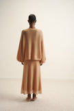 DIORA alpaca cardigan with balloon sleeves, peach