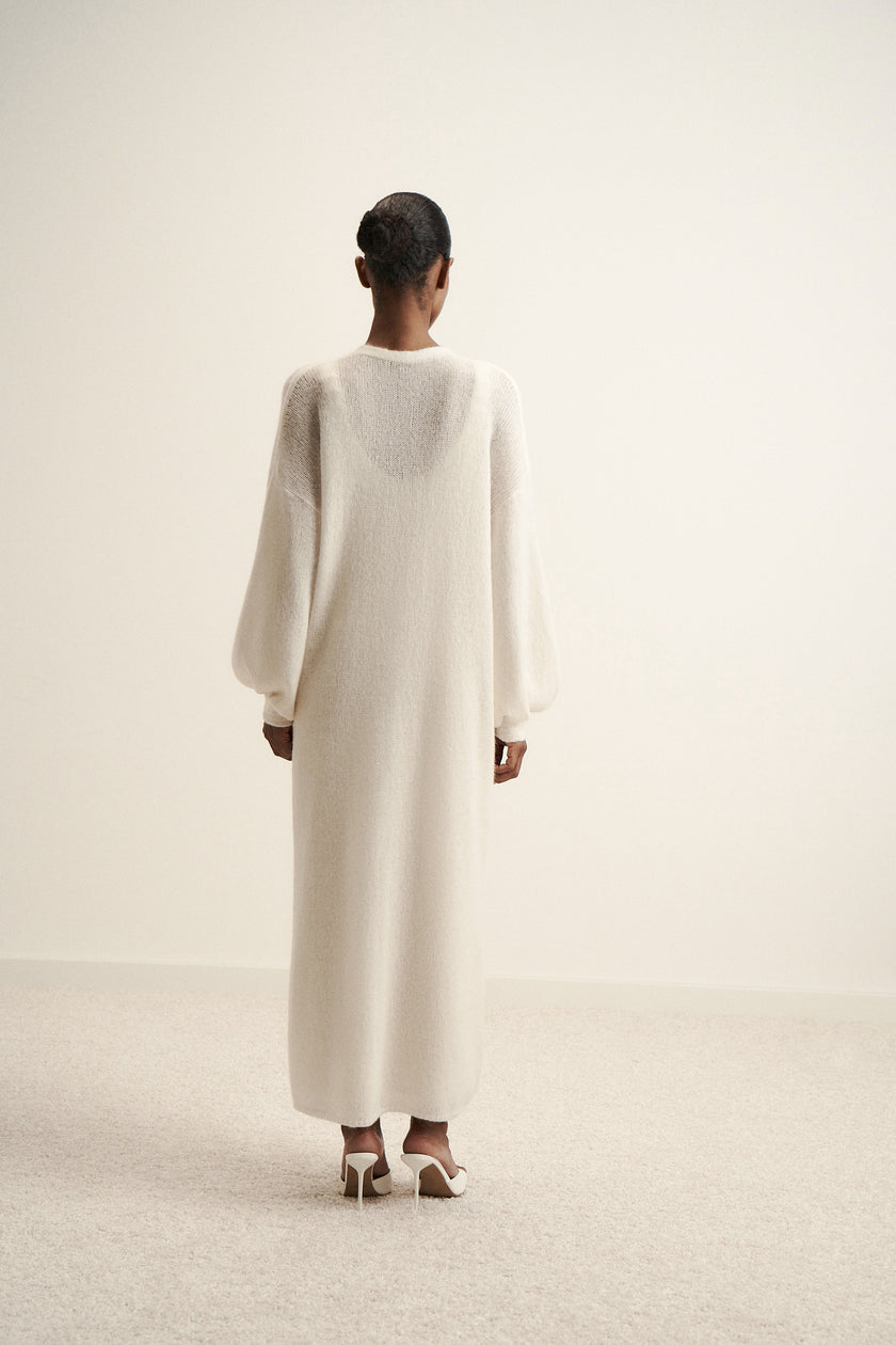 DIORA alpaca long cardigan, milk