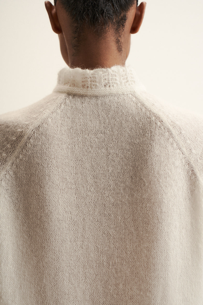 DIORA alpaca scallop-trim jumper, milk