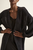 DIORA alpaca long cardigan, black