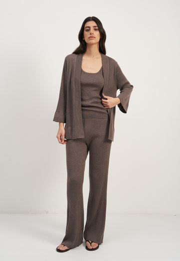 PALOMA merino wool cardigan, mocha