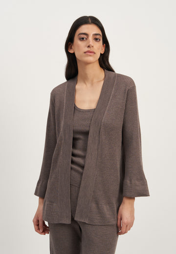 PALOMA merino wool cardigan, mocha