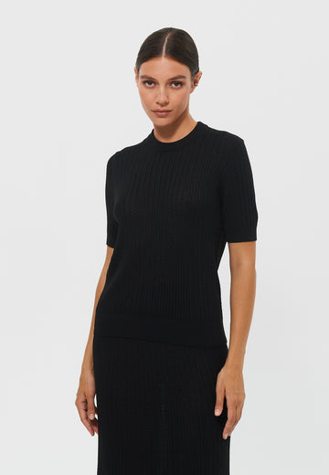 SHANTY textured jumper, black