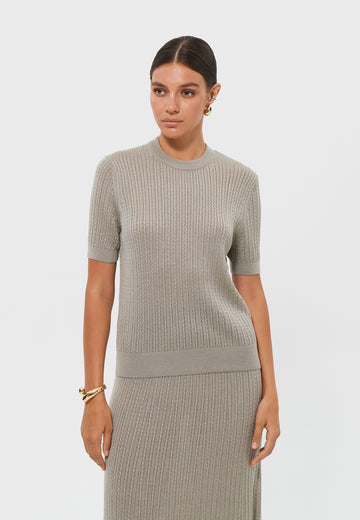 SHANTY textured jumper, gray-beige